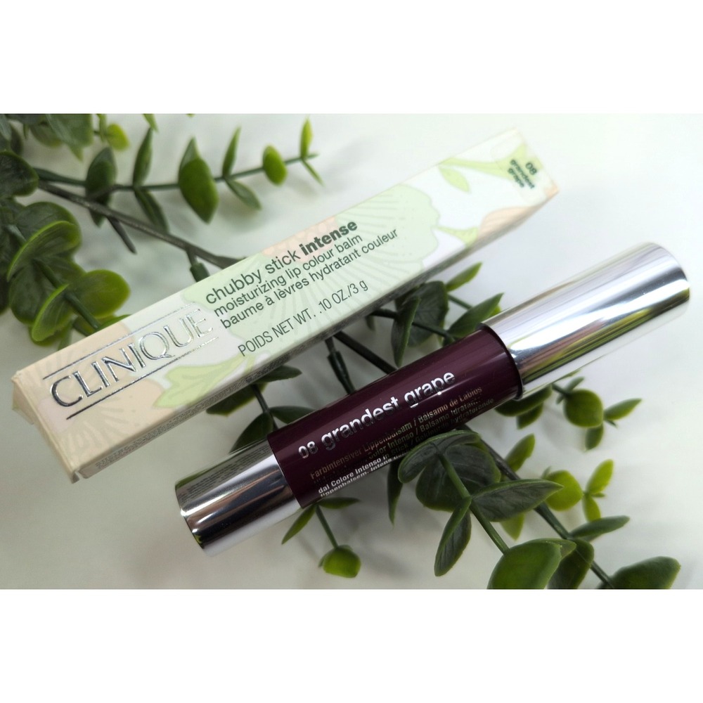 NIB 8 GRANDEST GRAPE🌿Clinique Chubby Stick Intense Lip Colour Balm Shade FullSz